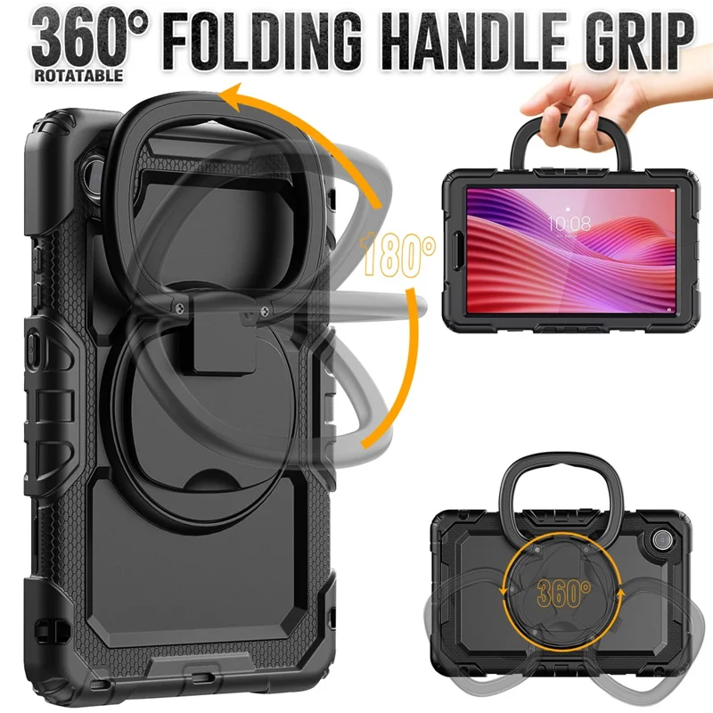 Funda para Lenovo Tab K9 TB305FU con Anillo de Soporte, PC + Silicona Antichoque - Negro