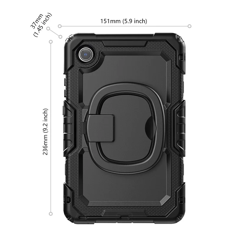 Funda para Lenovo Tab K9 TB305FU con Anillo de Soporte, PC + Silicona Antichoque - Negro