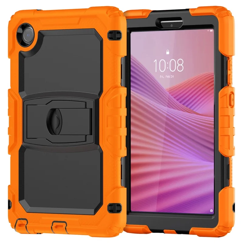 Cover per Lenovo Tab K9 TB305FU con Cinturino a Tracolla e Supporto Pieghevole - PC + Silicone Antiurto - Arancione