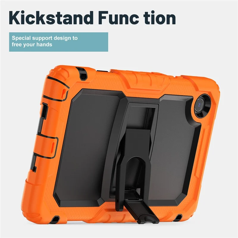 Cover per Lenovo Tab K9 TB305FU con Cinturino a Tracolla e Supporto Pieghevole - PC + Silicone Antiurto - Arancione