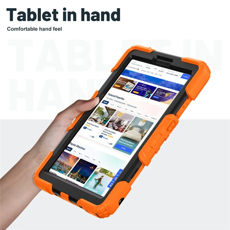 Cover per Lenovo Tab K9 TB305FU con Cinturino a Tracolla e Supporto Pieghevole - PC + Silicone Antiurto - Arancione