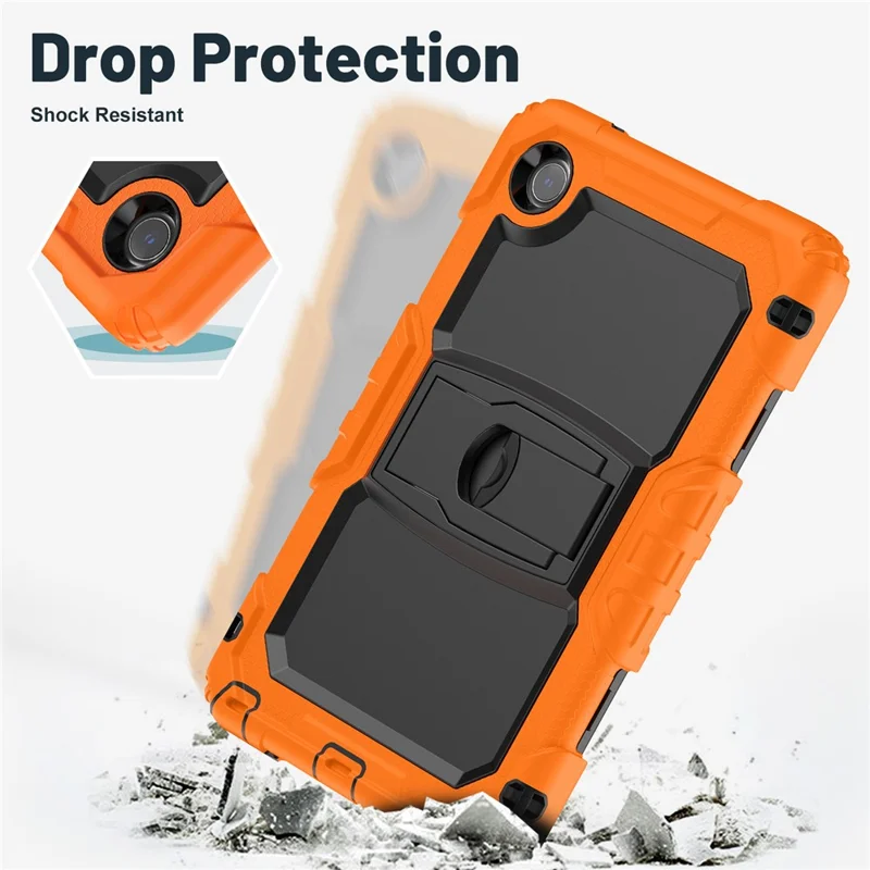 Cover per Lenovo Tab K9 TB305FU con Cinturino a Tracolla e Supporto Pieghevole - PC + Silicone Antiurto - Arancione
