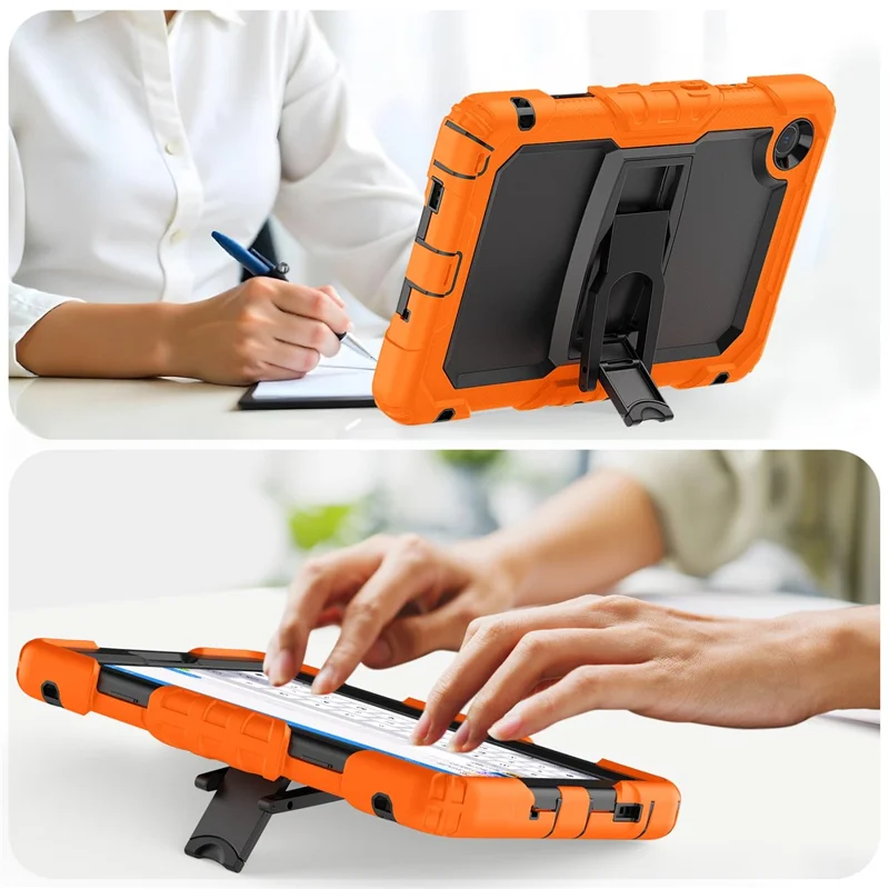 Cover per Lenovo Tab K9 TB305FU con Cinturino a Tracolla e Supporto Pieghevole - PC + Silicone Antiurto - Arancione