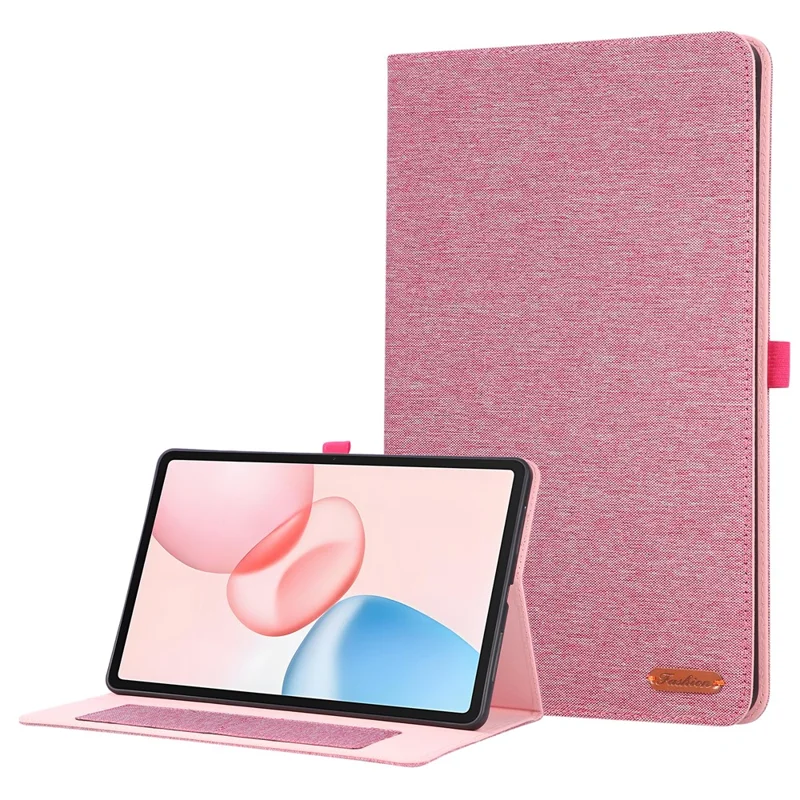 Étui pour tablette For Honor Pad 10 avec support, porte-cartes, texture tissu, housse en cuir - Rose