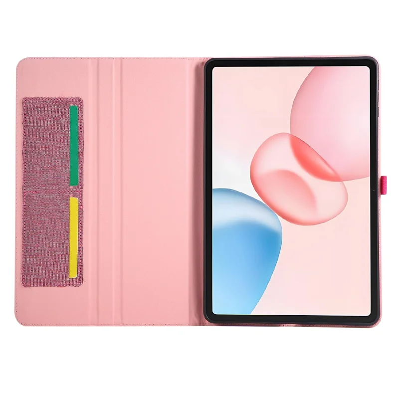 Étui pour tablette For Honor Pad 10 avec support, porte-cartes, texture tissu, housse en cuir - Rose