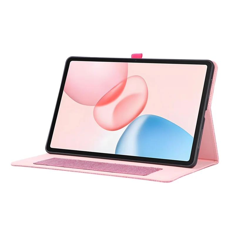 Étui pour tablette For Honor Pad 10 avec support, porte-cartes, texture tissu, housse en cuir - Rose