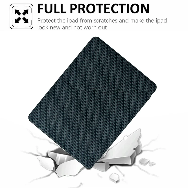 Tablet Case For Samsung Galaxy Tab S10 FE / Tab S9 FE / Tab S9 , Y-Fold Stand Pyramid-patterned Leather + Clear Acrylic Cover with Pencil Holder - Green