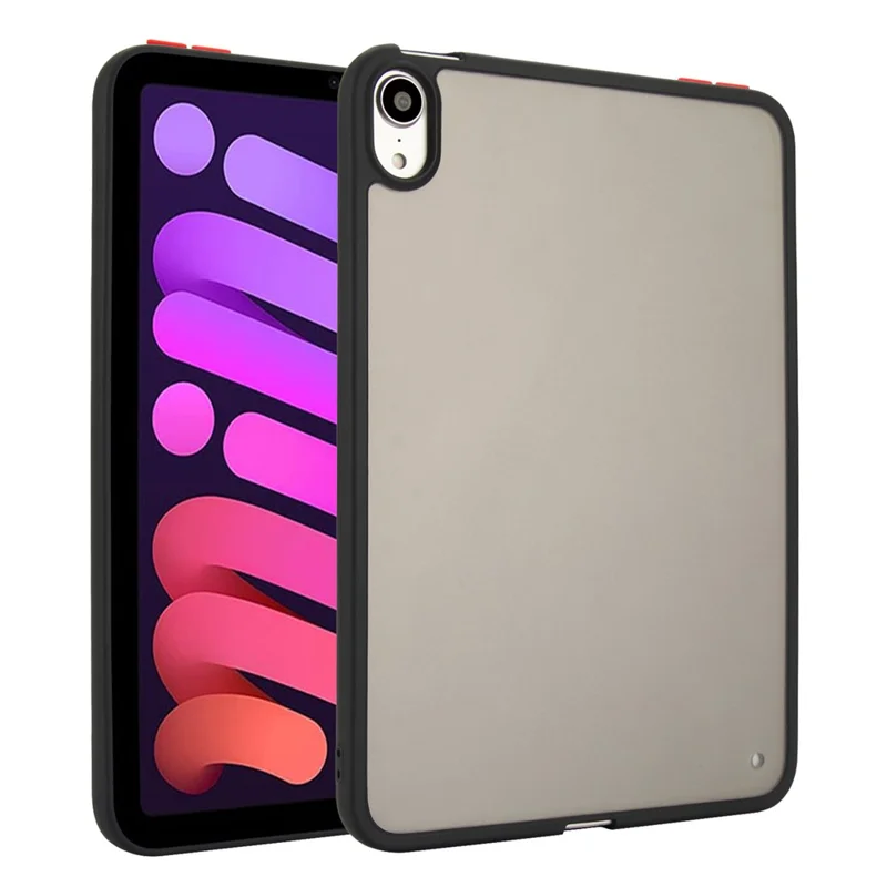 For iPad mini (2024)  /  (2021) Case Skin Touch Matte Acrylic TPU Shockproof Tablet Cover - Black