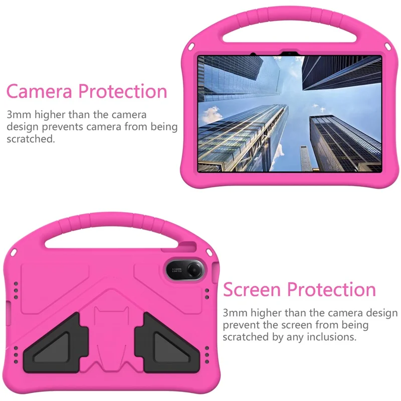 For Xiaomi Redmi Pad 2 11 Case EVA Tablet Cover with Handle Kickstand Children Friendly - Rose