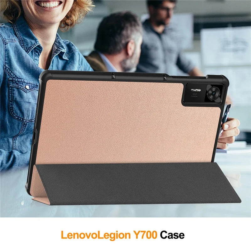 For Lenovo Legion Y700 Gen 4 Case Anti-Drop Leather Stand Tablet Cover - Rose Gold