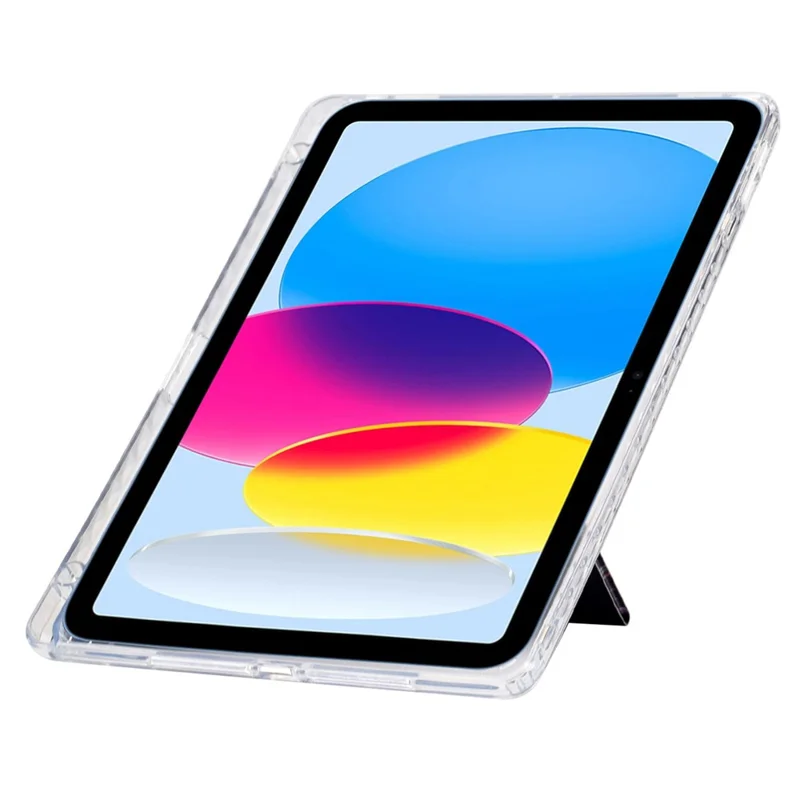 For iPad (2025) / 10.9 (2022) Case Y-Fold Stand Pattern Print Leather + Clear Acrylic Tablet Cover with Pencil Holder - Cats