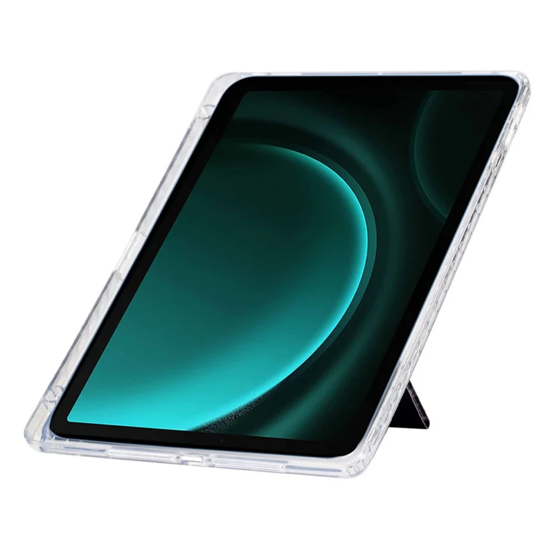 Tablet Case For Samsung Galaxy Tab S10 / S10 FE / S9 / S9 FE , Y-Fold Stand Pattern Print Leather + Clear Acrylic Cover with Pencil Holder - Phantom Wolf
