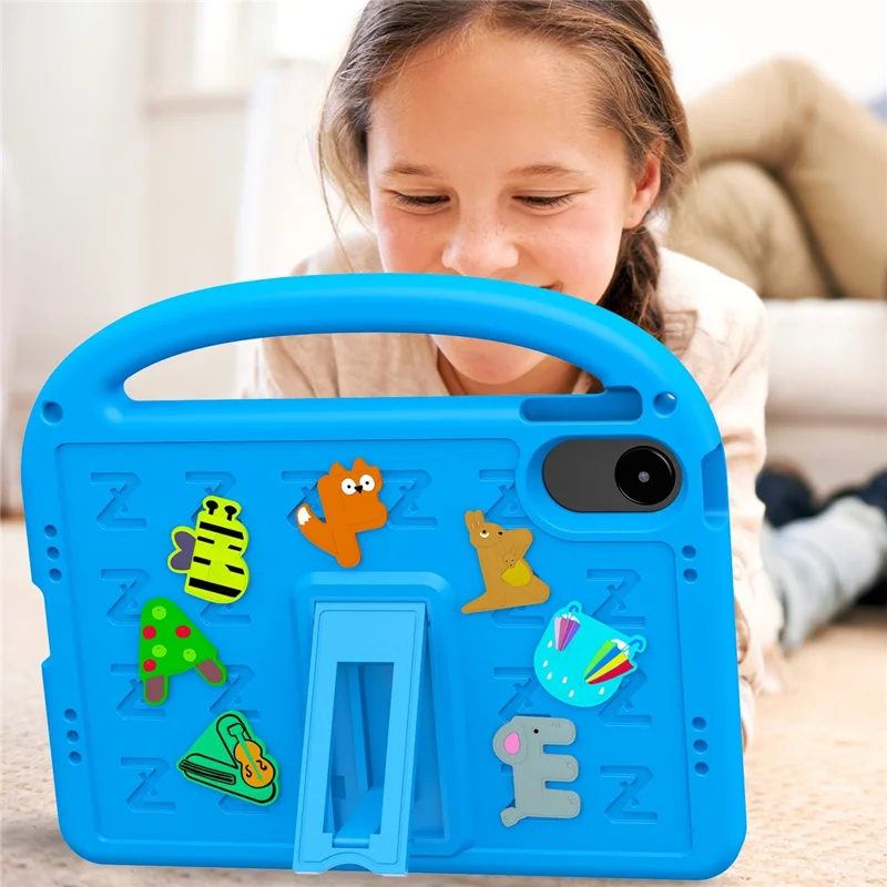 For Xiaomi Redmi Pad 2 Kickstand Case EVA + PC Tablet Protection Cover with Shoulder Strap - Blue