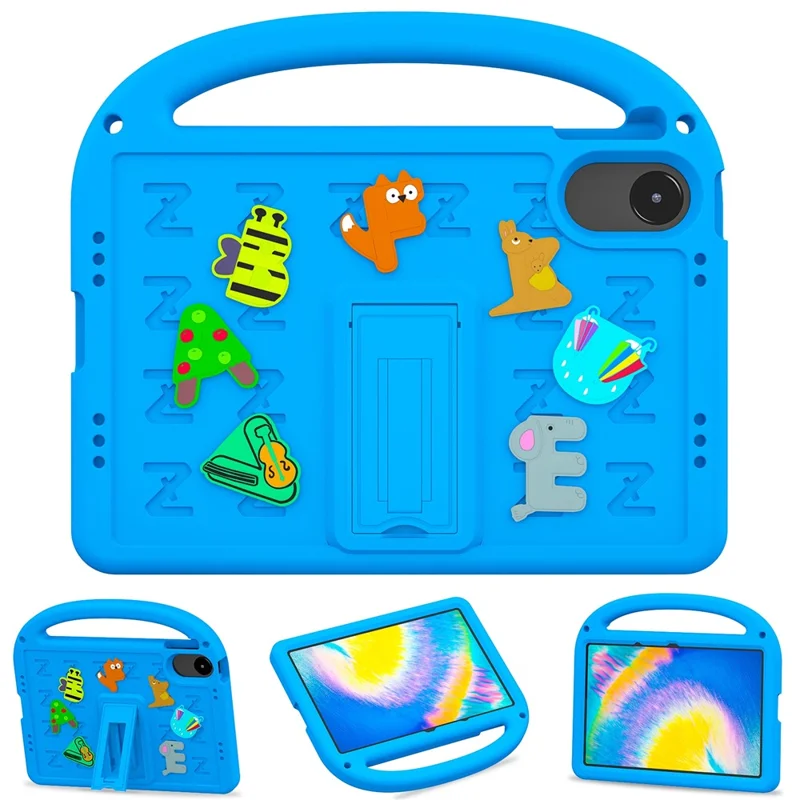 For Xiaomi Redmi Pad 2 Kickstand Case EVA + PC Tablet Protection Cover with Shoulder Strap - Blue