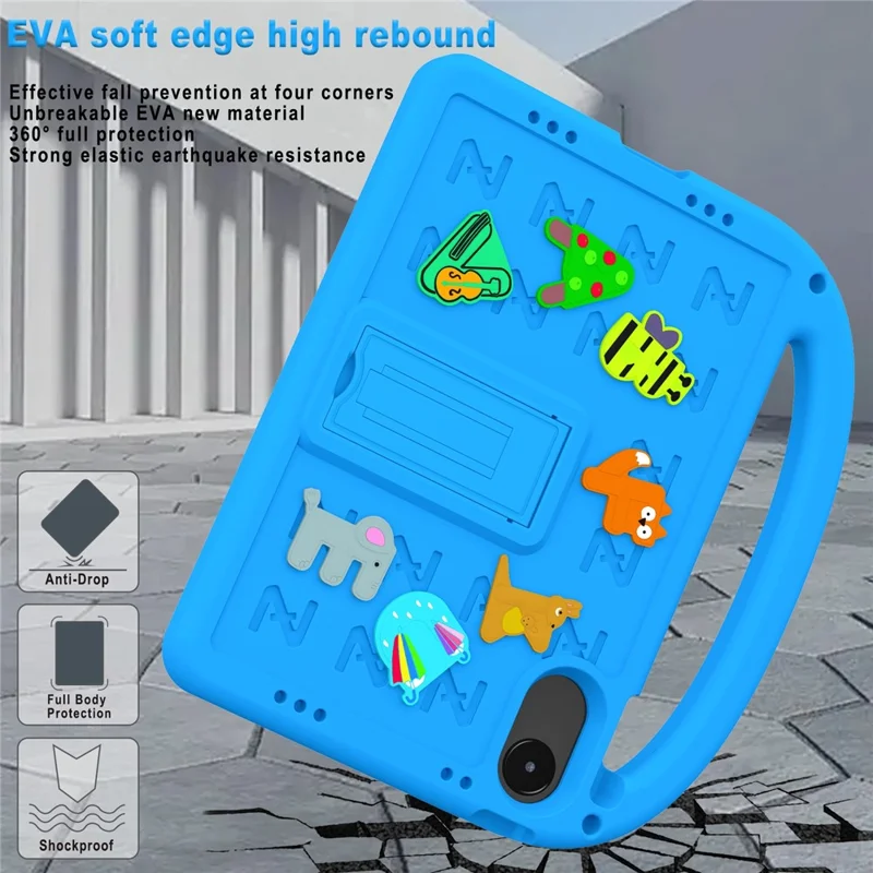 For Xiaomi Redmi Pad 2 Kickstand Case EVA + PC Tablet Protection Cover with Shoulder Strap - Blue