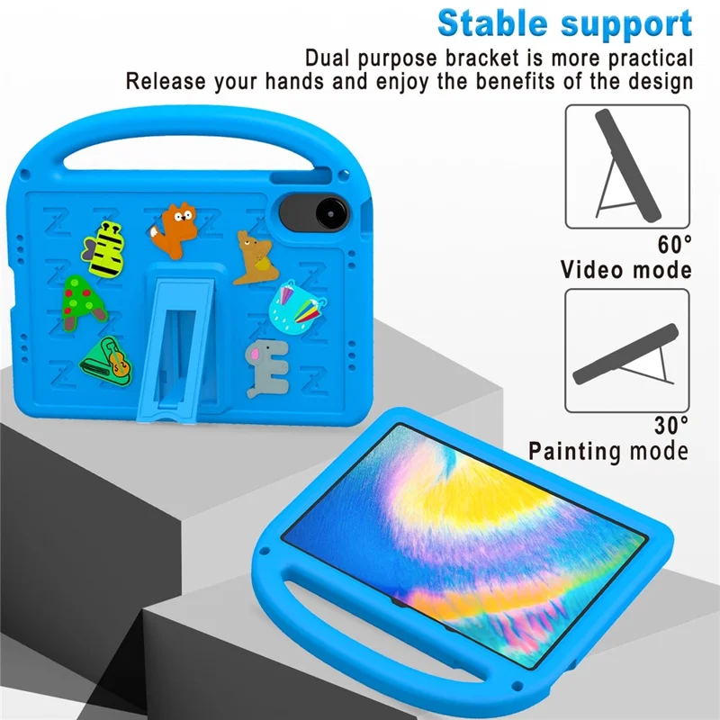 For Xiaomi Redmi Pad 2 Kickstand Case EVA + PC Tablet Protection Cover with Shoulder Strap - Blue