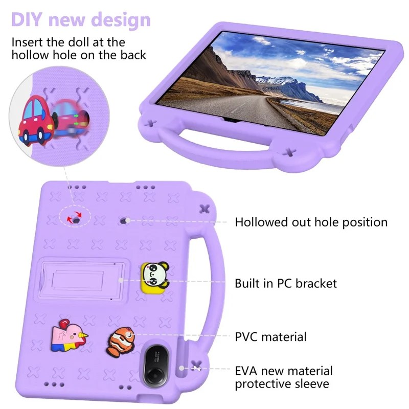Capa para Xiaomi Redmi Pad 2 Crianças EVA Tablet - Roxo