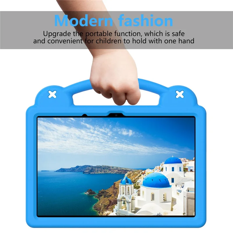 For Xiaomi Redmi Pad 2 Case Kids Cartoon Patterns Hand Grip Kickstand Tablet EVA Cover - Sky Blue