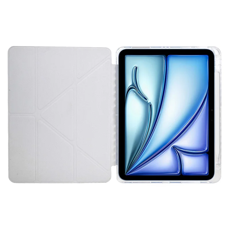 Custodia per Tablet iPad Air 11 (2025) / (2024) / Air (2022) / (2022) / Pro 11 (2022) / (2021) / (2020) / (2018), Copertura in Pelle con Motivo a Piramide + Acrilico - Oro