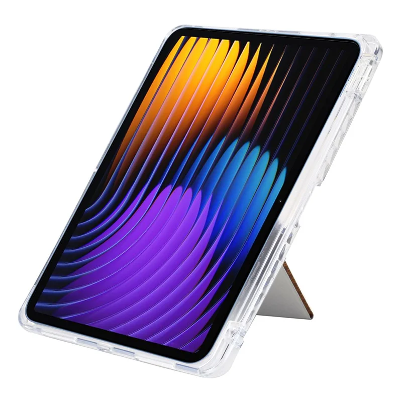 Чехол для Xiaomi Pad 7 / Pad 7 Pro с Y-образной подставкой, пирамидальным узором из кожи + прозрачная акриловая обложка для планшета с держателем для карандаша - Золотой