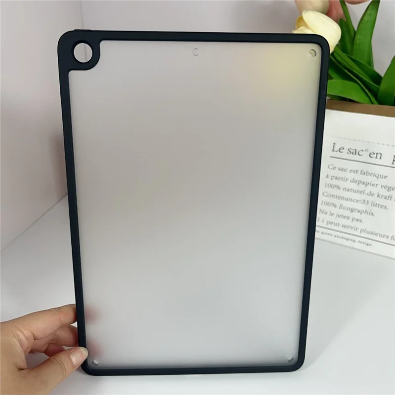 For iPad 10.2 (2021) / (2020) / (2019) Case TPU + Acrylic + PC Matte Shockproof Tablet Cover - Black