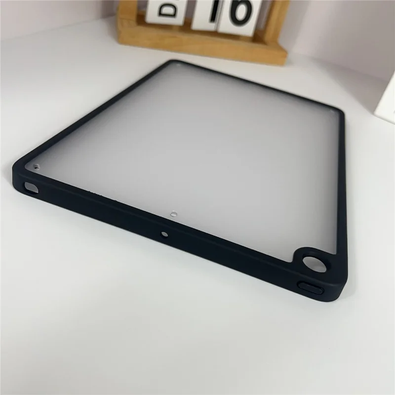 For iPad 10.2 (2021) / (2020) / (2019) Case TPU + Acrylic + PC Matte Shockproof Tablet Cover - Black