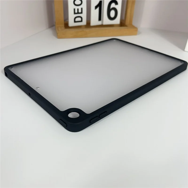 For iPad 10.2 (2021) / (2020) / (2019) Case TPU + Acrylic + PC Matte Shockproof Tablet Cover - Black