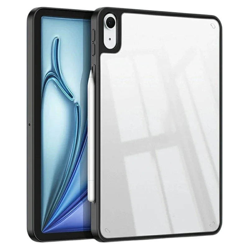 For iPad Air 11 (2026) / (2025) / (2024) / Air (2022) / (2020) Case TPU + Acrylic + PC Matte Shockproof Tablet Cover - Black