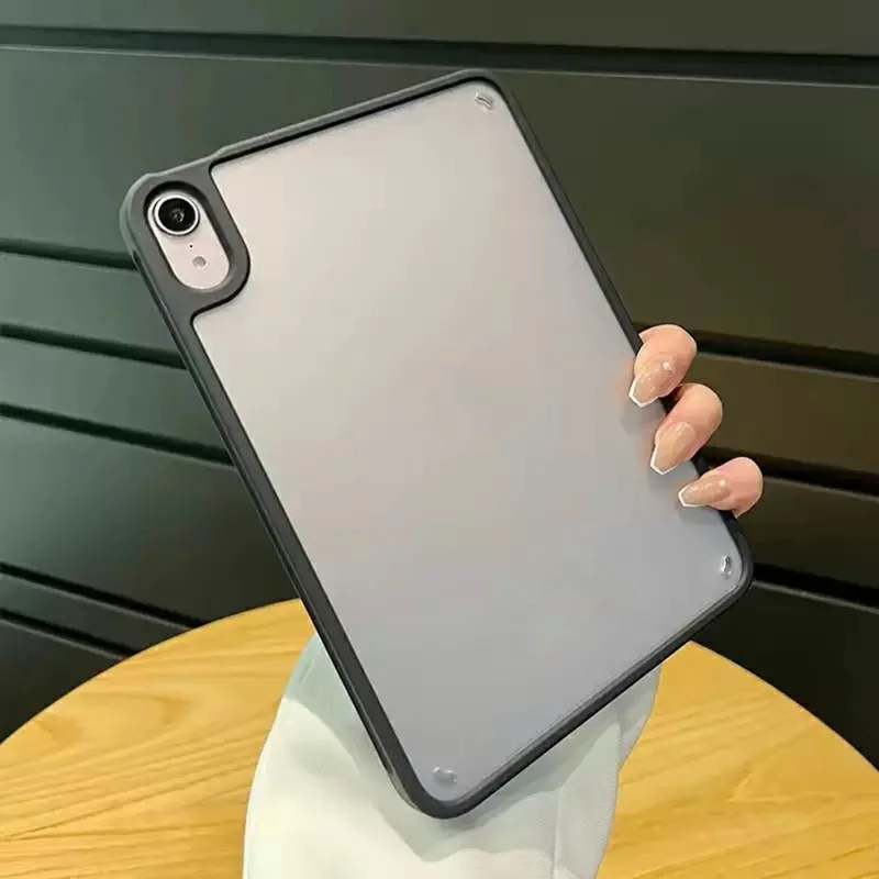 For iPad Air 11 (2026) / (2025) / (2024) / Air (2022) / (2020) Case TPU + Acrylic + PC Matte Shockproof Tablet Cover - Black