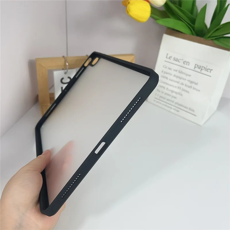For iPad Air 11 (2026) / (2025) / (2024) / Air (2022) / (2020) Case TPU + Acrylic + PC Matte Shockproof Tablet Cover - Black
