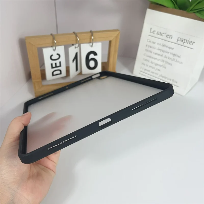 For iPad Air 11 (2026) / (2025) / (2024) / Air (2022) / (2020) Case TPU + Acrylic + PC Matte Shockproof Tablet Cover - Black