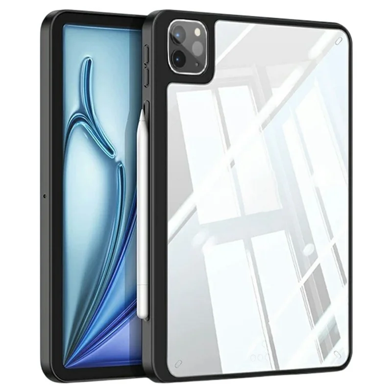 Capa para iPad Air 13 (2025) / (2024) / Pro 13 (2024) em TPU + Acrílico + PC Fosca à Prova de Impacto - Preto