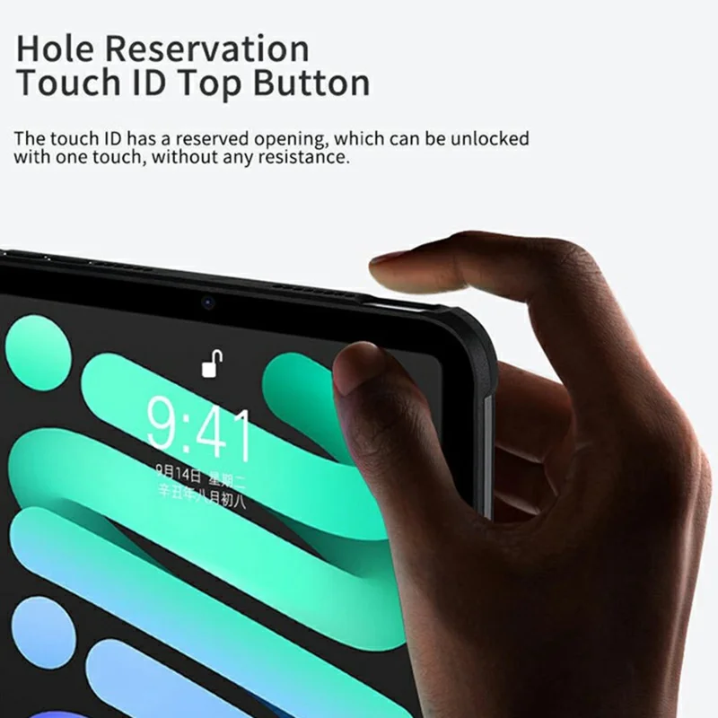 Capa para iPad Air 13 (2025) / (2024) / Pro 13 (2024) em TPU + Acrílico + PC Fosca à Prova de Impacto - Preto