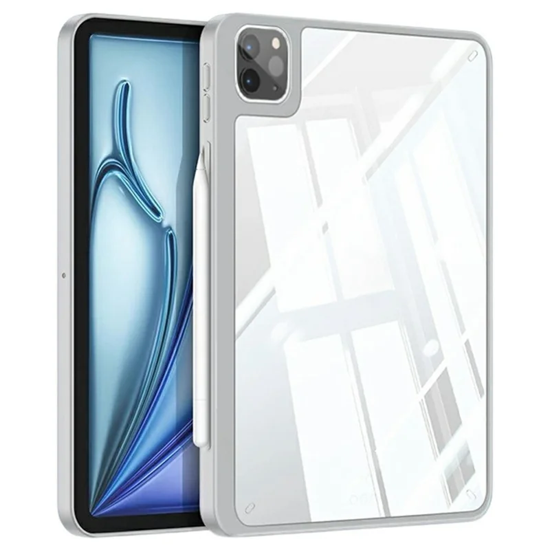 Hülle für iPad Air 13 (2025) / (2024) / Pro 13 (2024) TPU + Acryl + PC Matt Stoßfest Tablet Schutzhülle - Grau