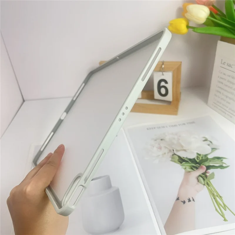 Hülle für iPad Air 13 (2025) / (2024) / Pro 13 (2024) TPU + Acryl + PC Matt Stoßfest Tablet Schutzhülle - Grau