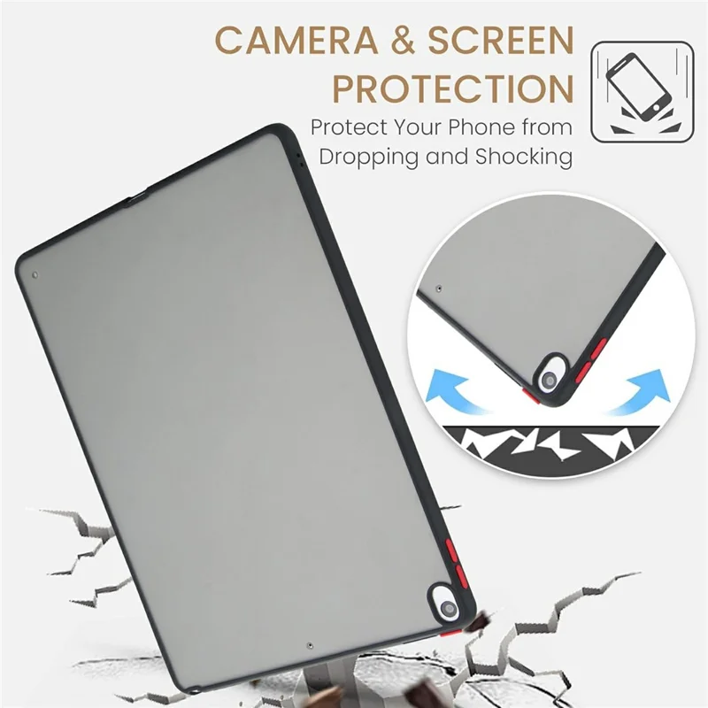 For iPad Air 10.5 inch (2019) Case Skin Touch Matte Acrylic TPU Shockproof Tablet Cover - Black