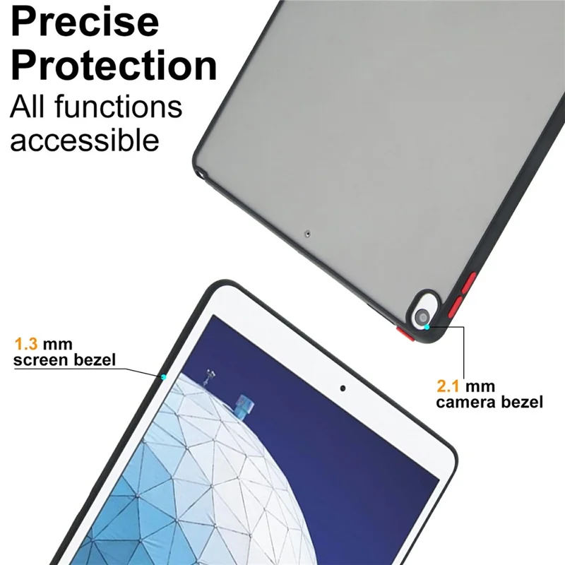 For iPad Air 10.5 inch (2019) Case Skin Touch Matte Acrylic TPU Shockproof Tablet Cover - Black