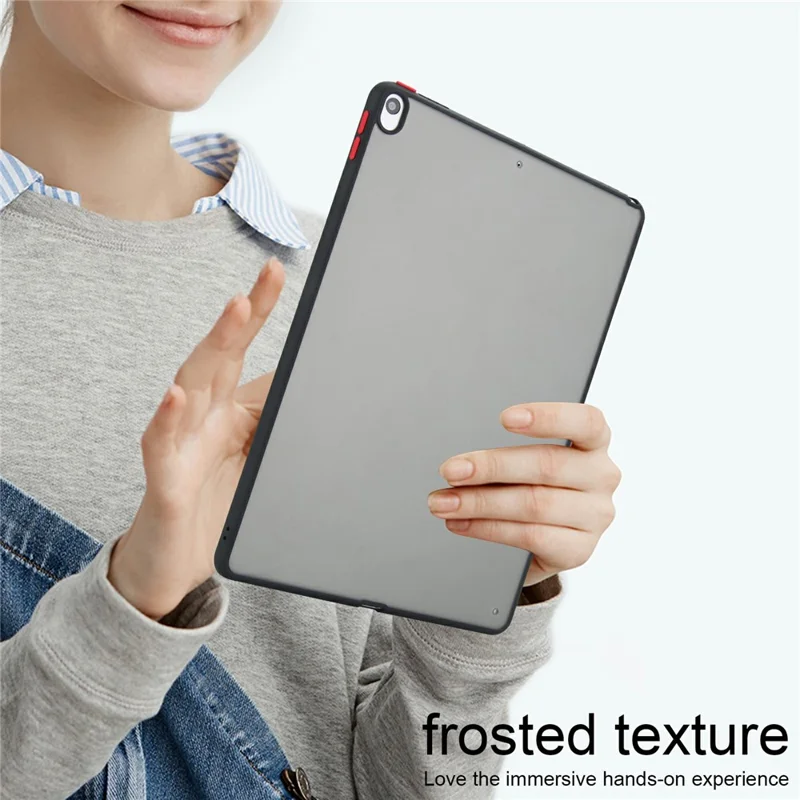 For iPad Air 10.5 inch (2019) Case Skin Touch Matte Acrylic TPU Shockproof Tablet Cover - Black