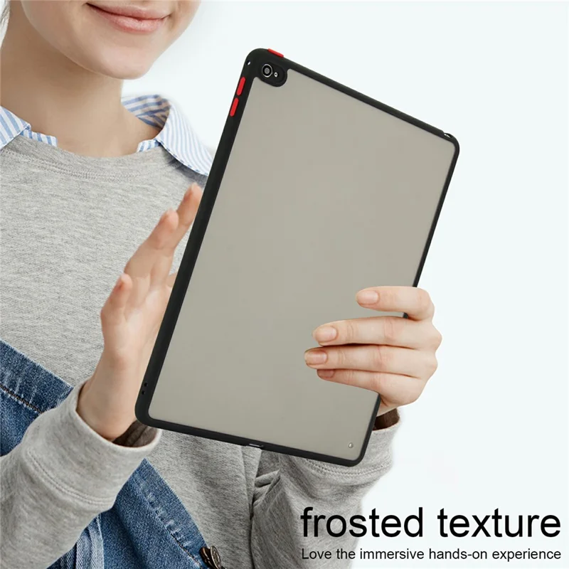 For iPad Air 2 Case Skin Touch Matte Acrylic TPU Shockproof Tablet Cover - Black