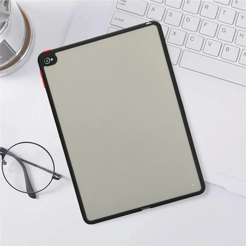 For iPad Air 2 Case Skin Touch Matte Acrylic TPU Shockproof Tablet Cover - Black