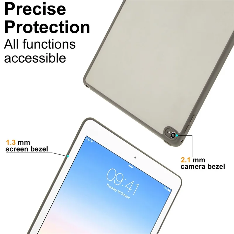 Folia na iPad Air 2, Matowa Powłoka z Akrylu i TPU, Odporna na Upadki, w Kolorze Szarym