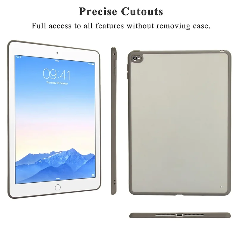 Folia na iPad Air 2, Matowa Powłoka z Akrylu i TPU, Odporna na Upadki, w Kolorze Szarym