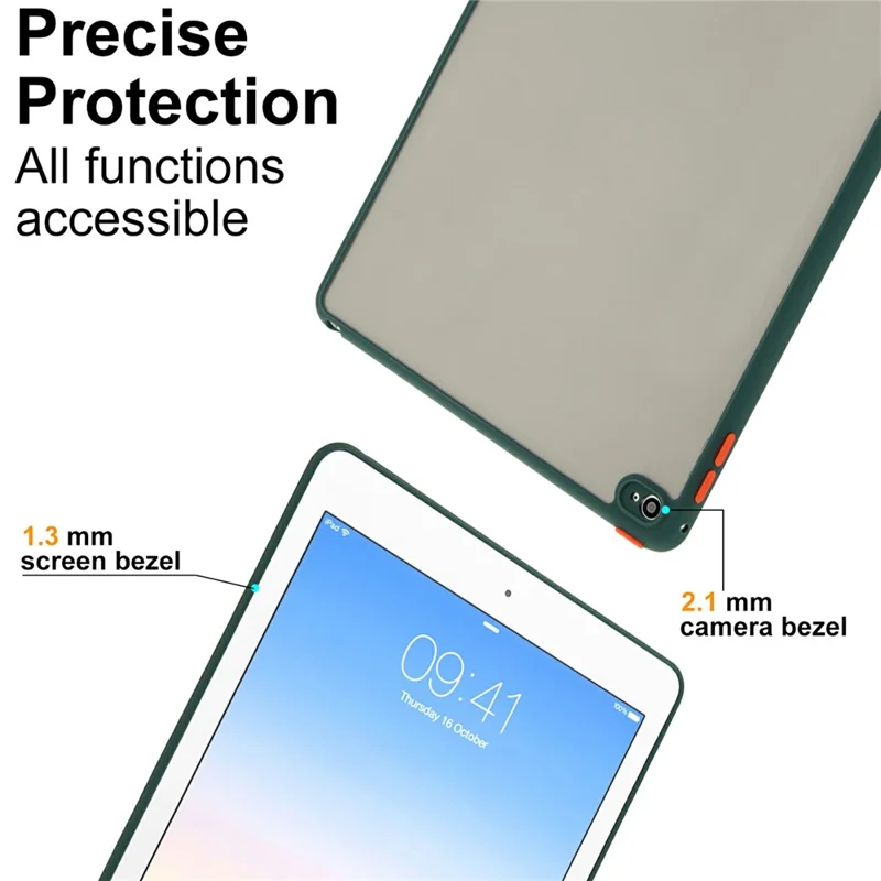 Für iPad Air 2 Hülle Skin Touch Matt Acryl TPU stoßfest Tablet Cover - Grün