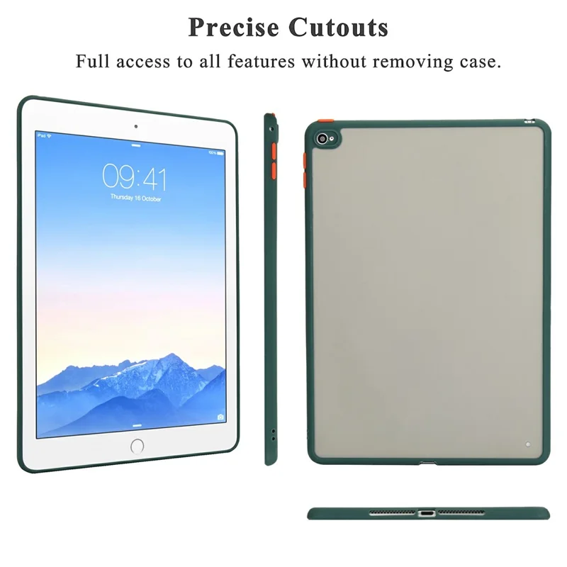 Für iPad Air 2 Hülle Skin Touch Matt Acryl TPU stoßfest Tablet Cover - Grün