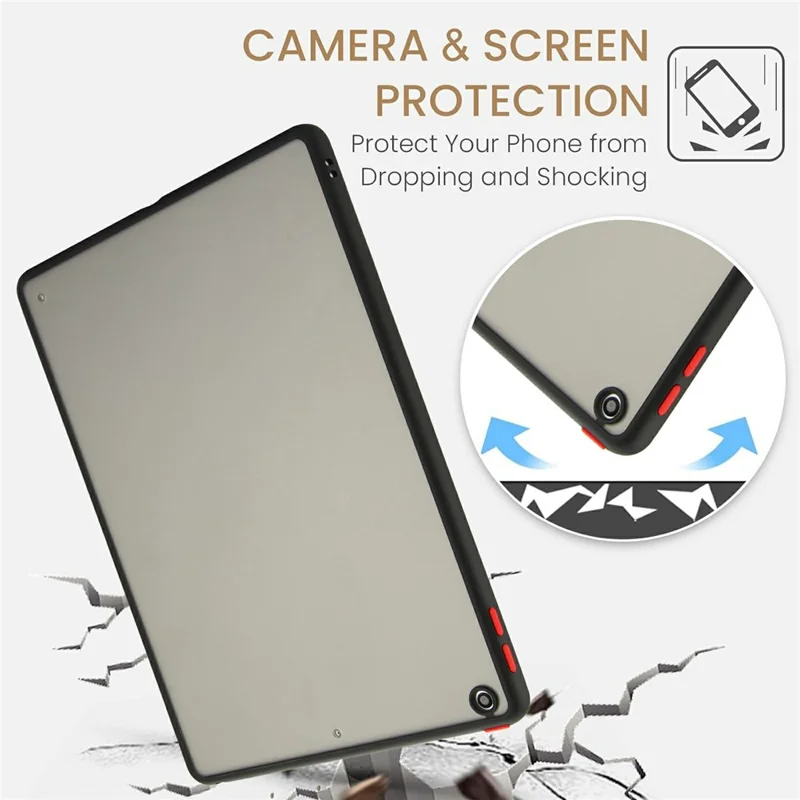 For iPad 9.7-inch (2018)  /  (2017) Case Skin Touch Matte Acrylic TPU Shockproof Tablet Cover - Black