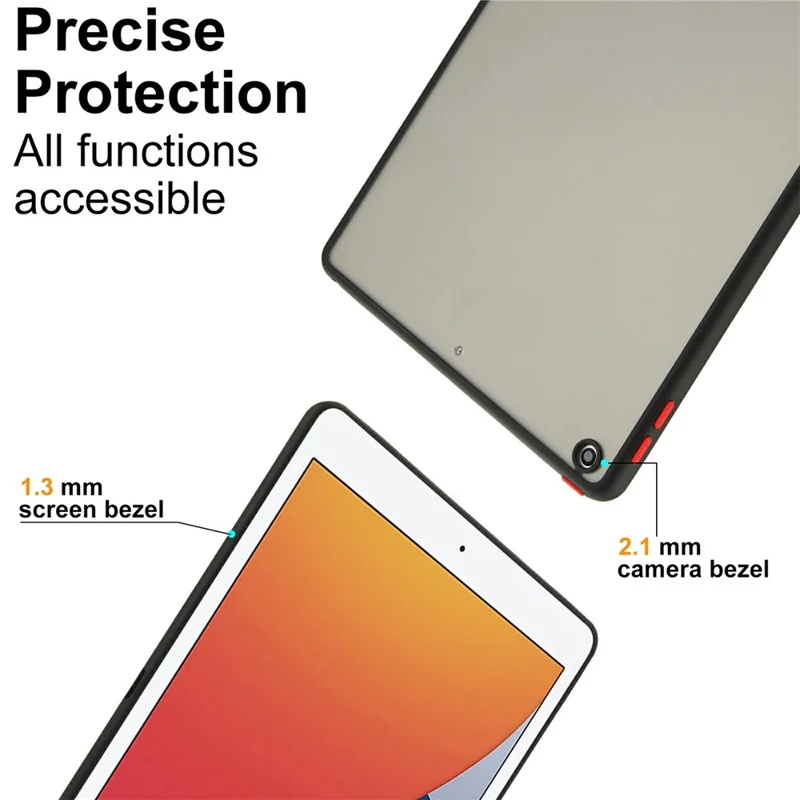 For iPad 9.7-inch (2018)  /  (2017) Case Skin Touch Matte Acrylic TPU Shockproof Tablet Cover - Black