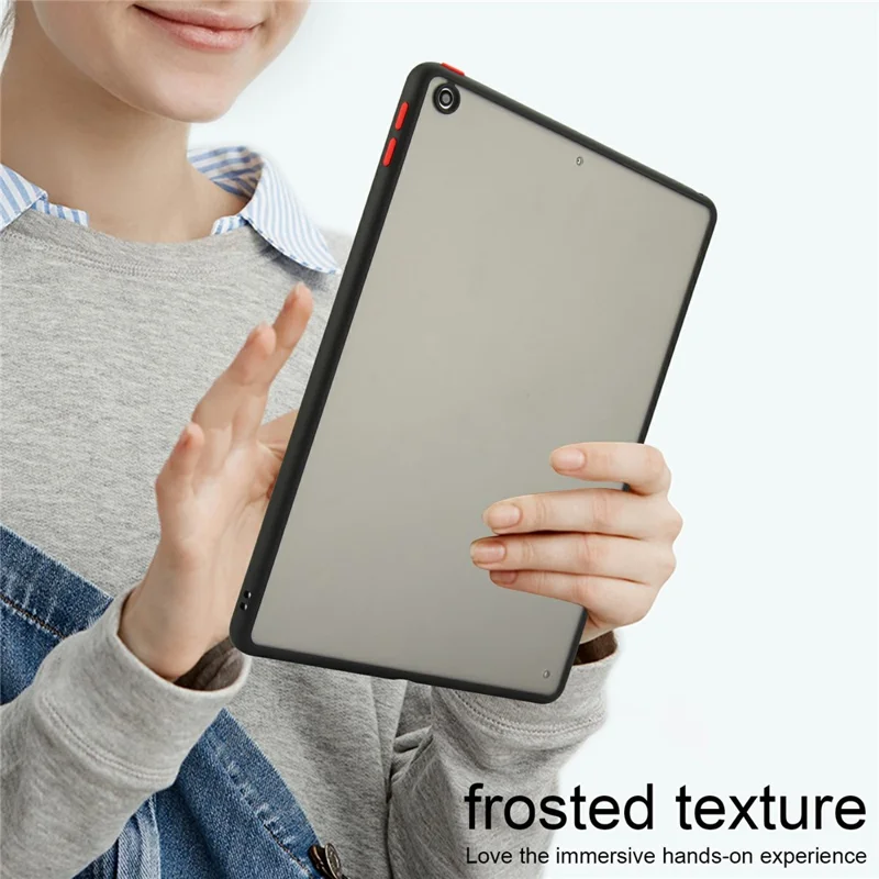 For iPad 9.7-inch (2018)  /  (2017) Case Skin Touch Matte Acrylic TPU Shockproof Tablet Cover - Black
