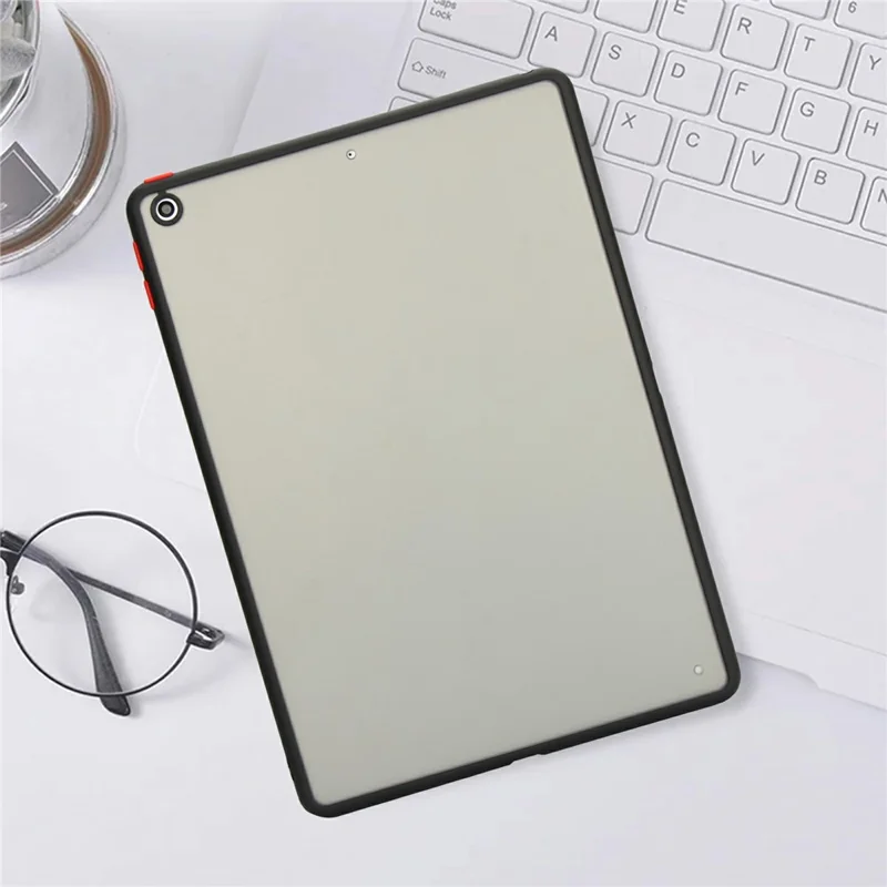 For iPad 9.7-inch (2018)  /  (2017) Case Skin Touch Matte Acrylic TPU Shockproof Tablet Cover - Black