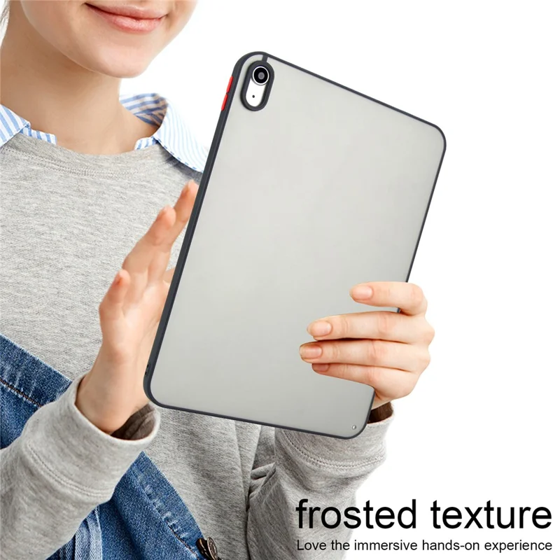 For iPad (2025)  /  10.9 (2022) Case Skin Touch Matte Acrylic TPU Shockproof Tablet Cover - Black