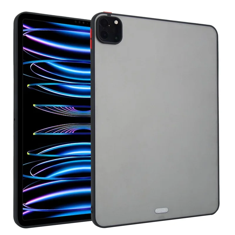 Tablet Hülle für iPad Pro 12.9 (2022) / (2021) / (2020) / (2018) Soft-Touch Matte Acryl TPU Stoßfeste Schutzhülle - Schwarz